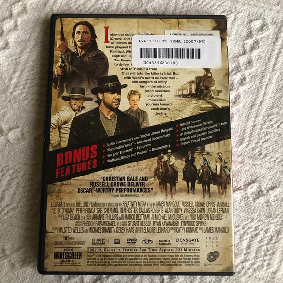 3:10 to Yuma Widescreen Dvd 2007 Movie Western Russell Crowe Christian Bale - Picture 2 of 3